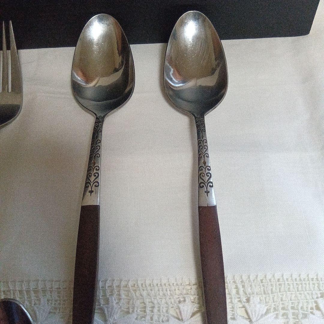 ミッドセンチュリー　カトラリー　フォーク／スプーン２種　12本