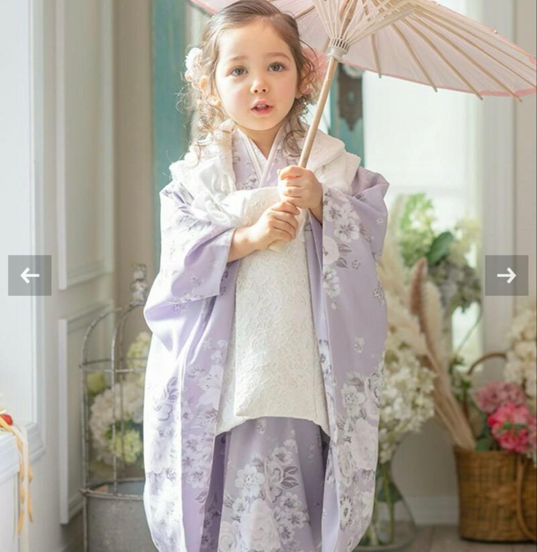 キャサリンコテージ　七五三　着物　被布　ブーツ　ベレー帽　セット　３歳　女　紫