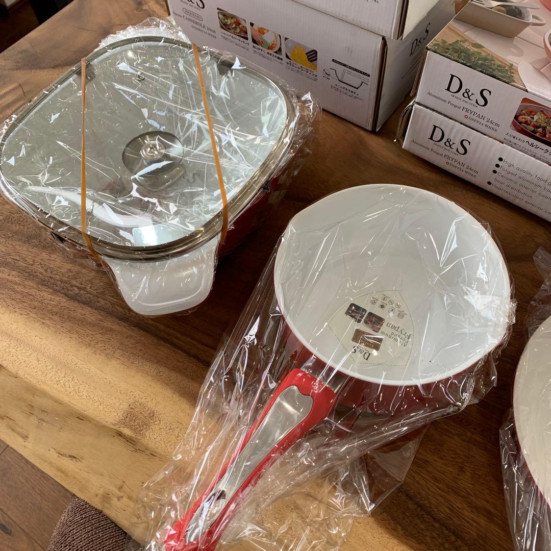 D&S 調理器具 セラミックコーティング フライパン&鍋 セット