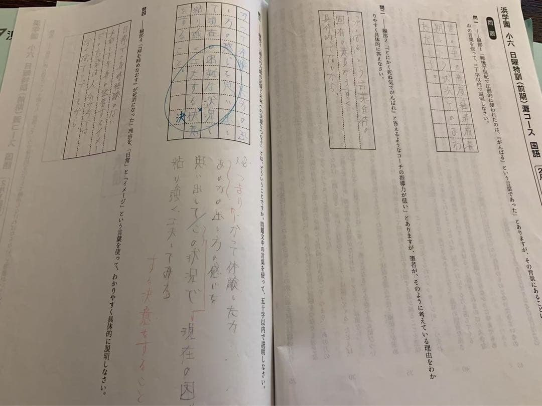 浜学園　灘コース前期　理科　算数　国語　フルセット