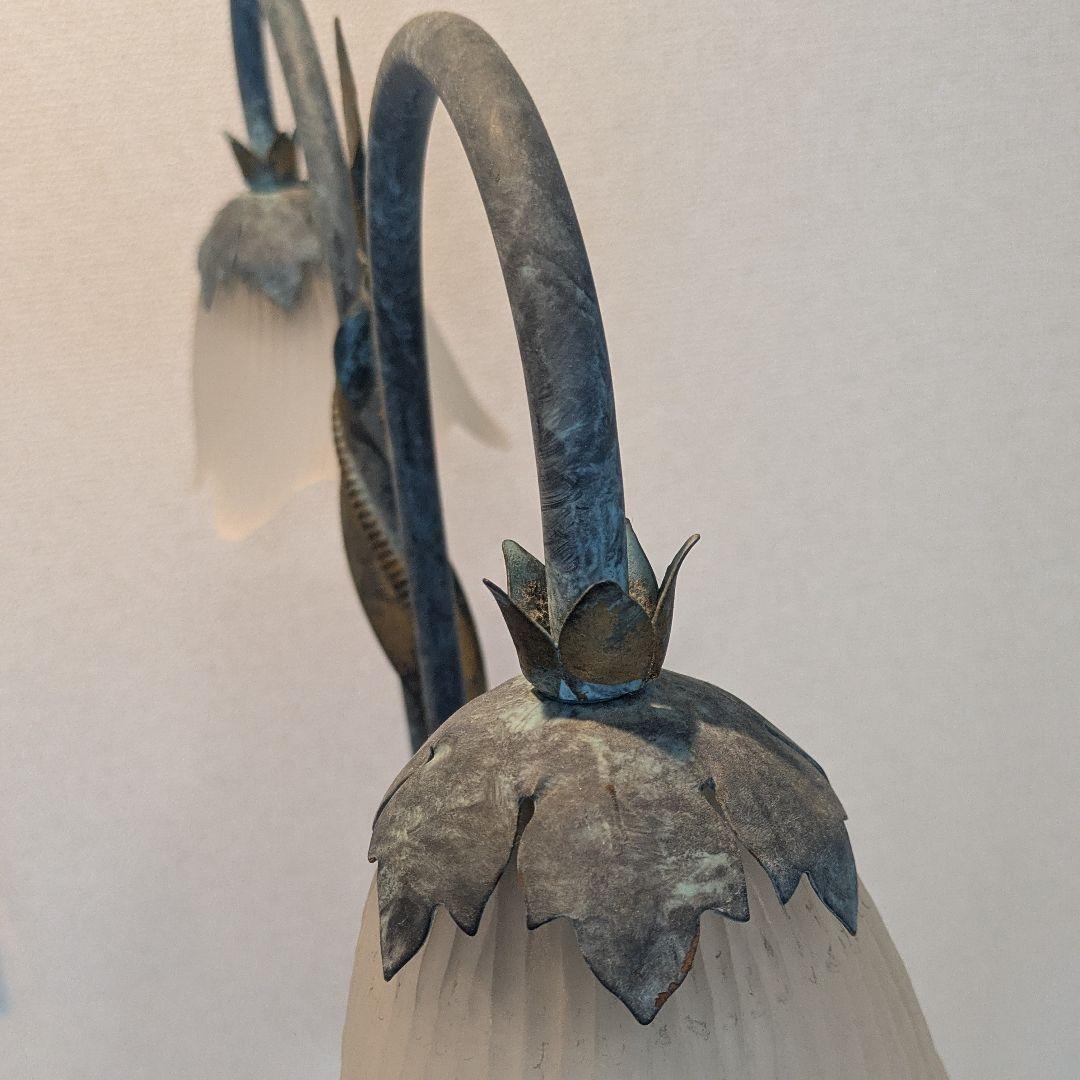 イタリア製 アンティーク調 青銅色フロアライト フロアスタンド 2灯 希少品