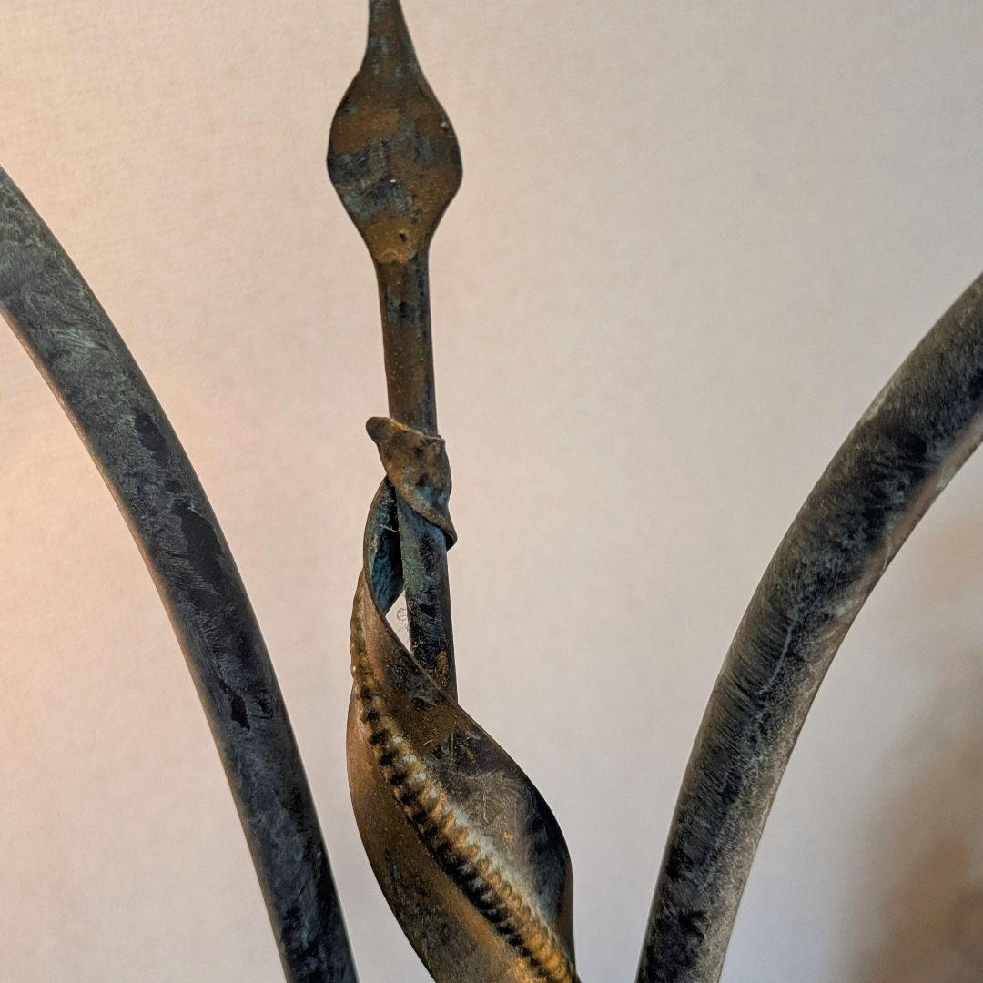 イタリア製 アンティーク調 青銅色フロアライト フロアスタンド 2灯 希少品