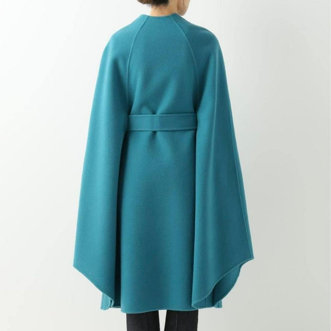 IENA LA BOUCLE ダブルフェイス ボートネック ケープコート