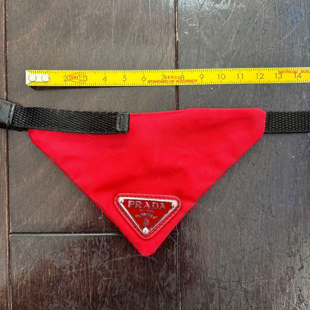 PRADA ナイロン製犬用猫用首輪 赤