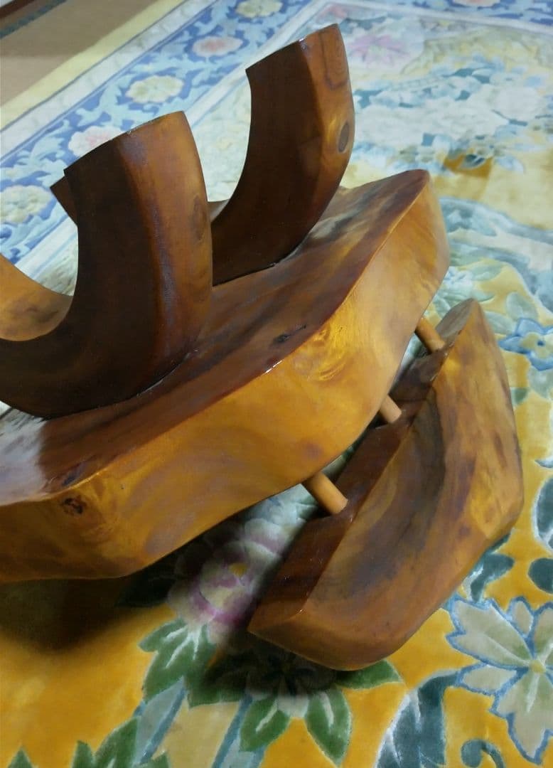 銘木 一枚板 飾り台 花台 飾り椅子 インテリア 中古品