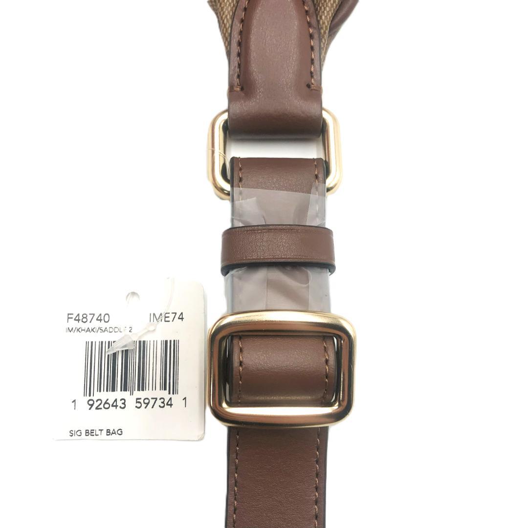 【未使用】COACH　ブラウン　レザー　PVC　ボディバッグ　ウエストポーチ