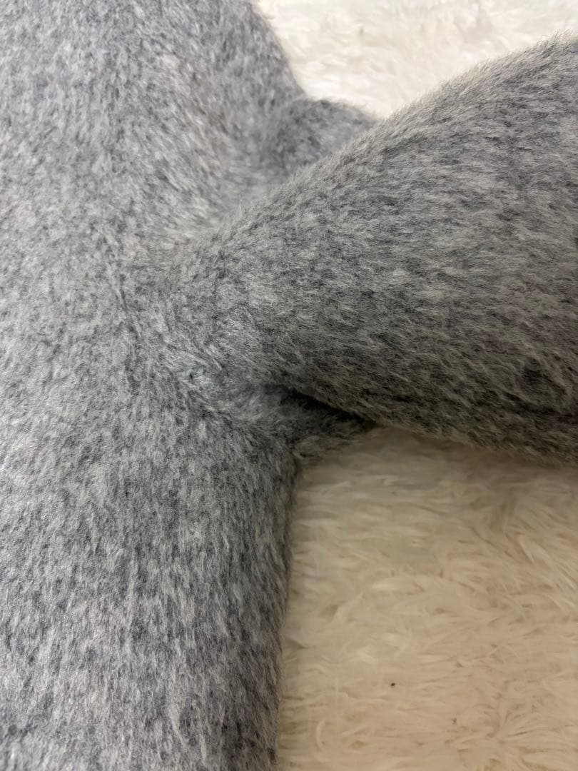 ごはん　no collar wool shaggy jacket M