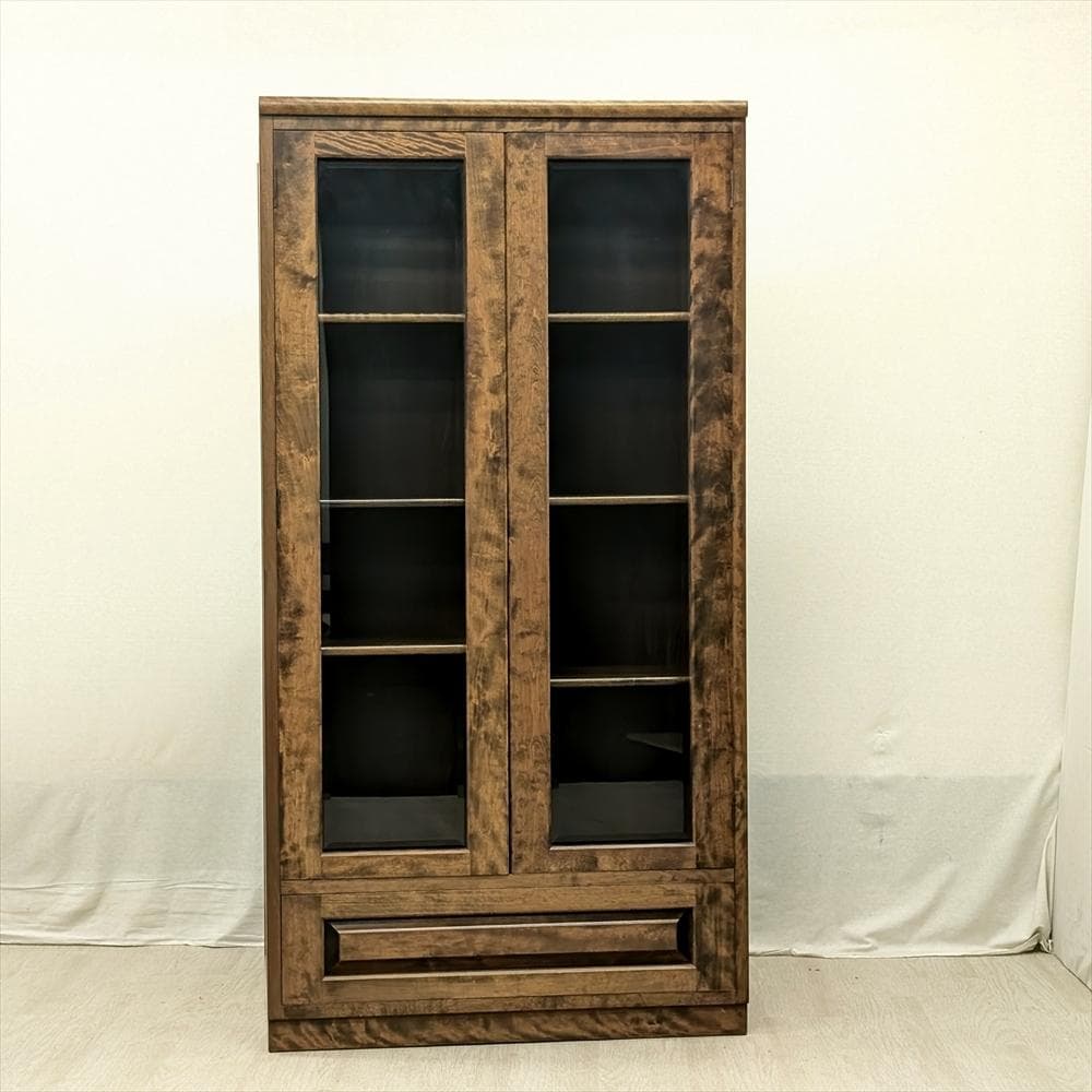 九州民芸家具　漆 うるし塗り　本棚　本箱　ブックシェルフ　キャビネット　飾り棚