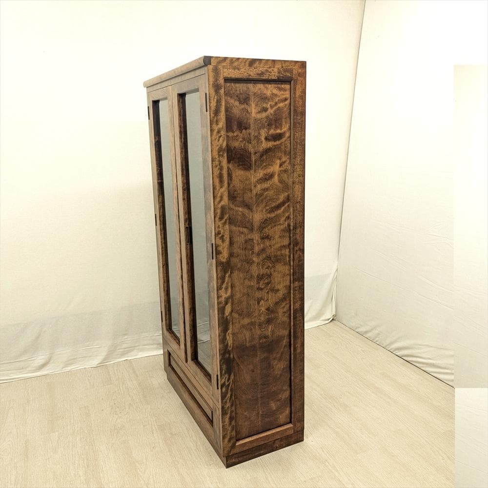 九州民芸家具　漆 うるし塗り　本棚　本箱　ブックシェルフ　キャビネット　飾り棚