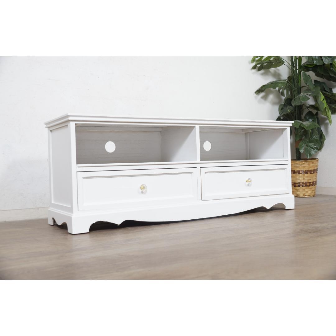 幅110cm【新品】アンティーク風 テレビ台 クラシカル　クリスタル調取っ手