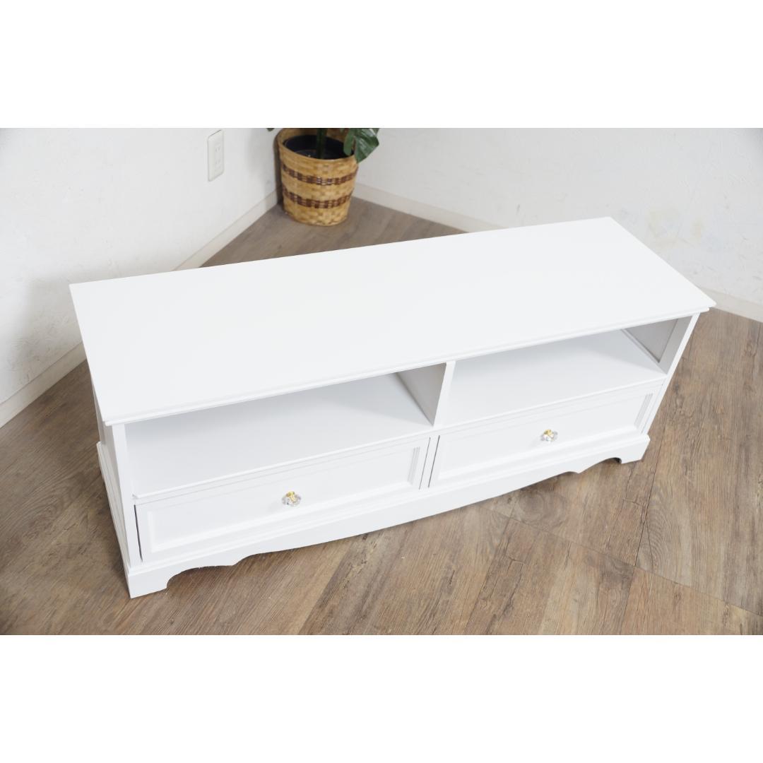 幅110cm【新品】アンティーク風 テレビ台 クラシカル　クリスタル調取っ手