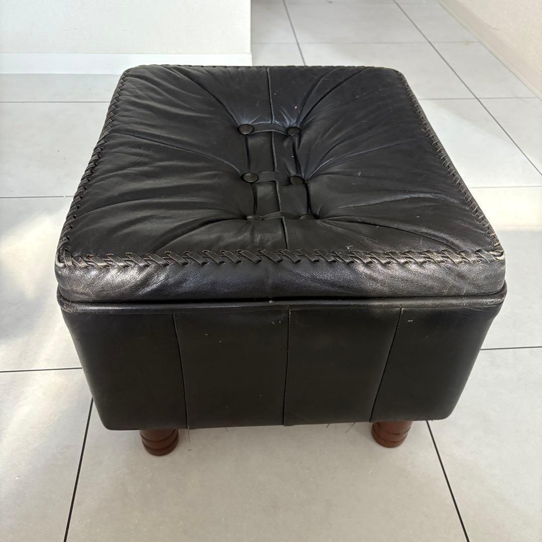 ミッドセンチュリー　オットマン　レザー