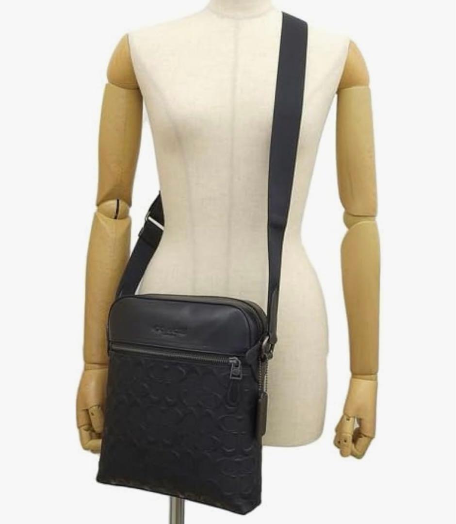 美品 COACH シグネチャー　ショルダーバッグ　フライト　ブラック コーチ