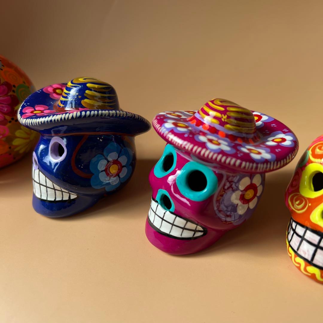 メキシコ　ドクロ　スカル　置物　5セット