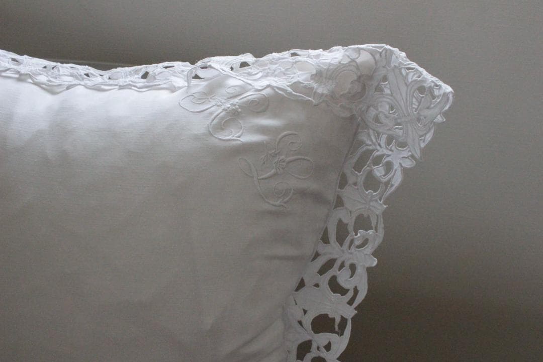 フランスアンティーク/モノグラムクッションカバー/MONOGRAM \"J・M\"