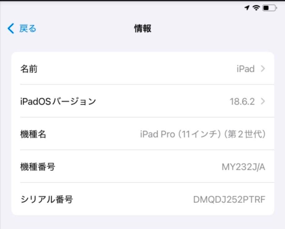 Apple iPad Pro 11インチ第2世代　スペースグレー 本体、箱付