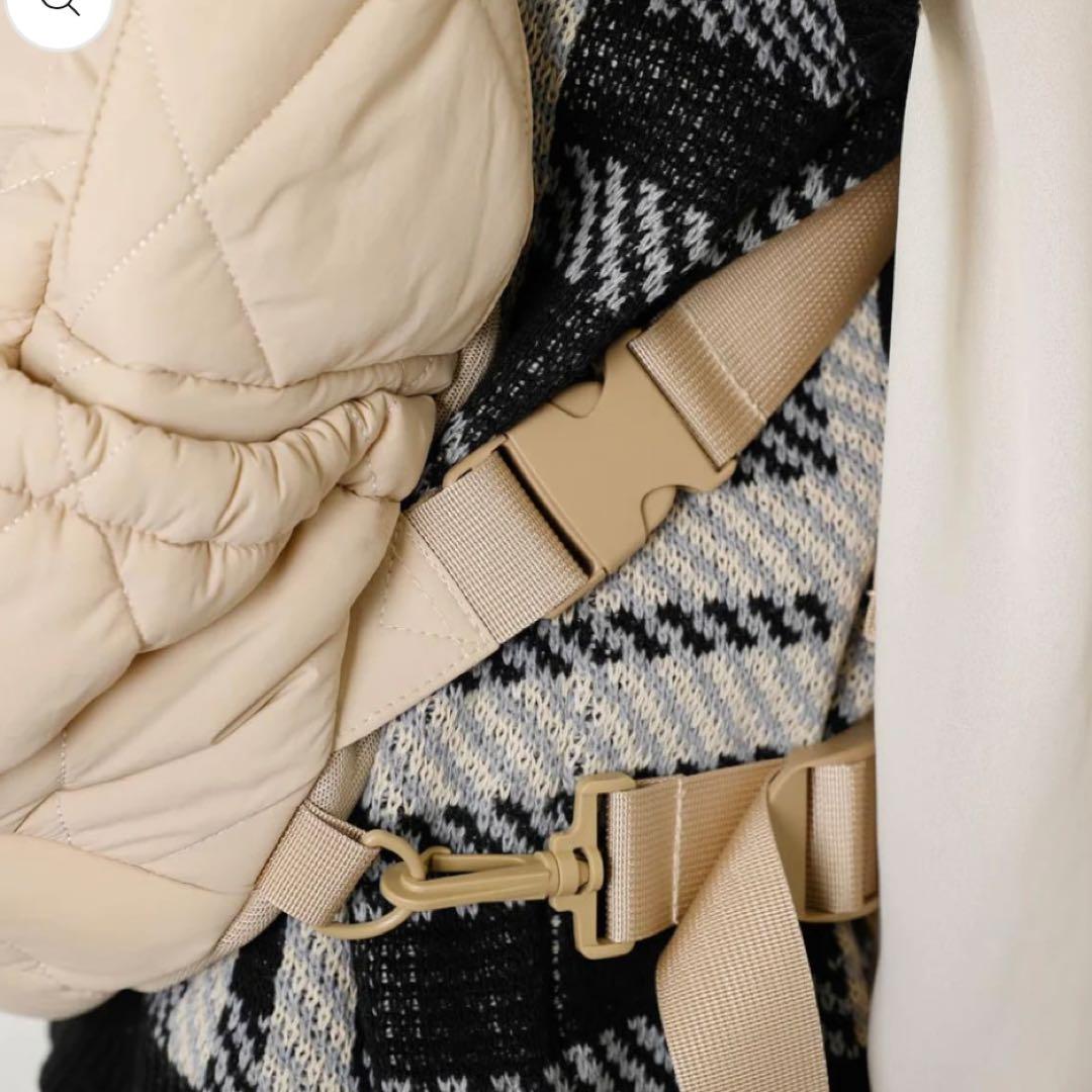 【新品】moncheri キルティングメッシュ付きフロントバッグ★M★ベージュ