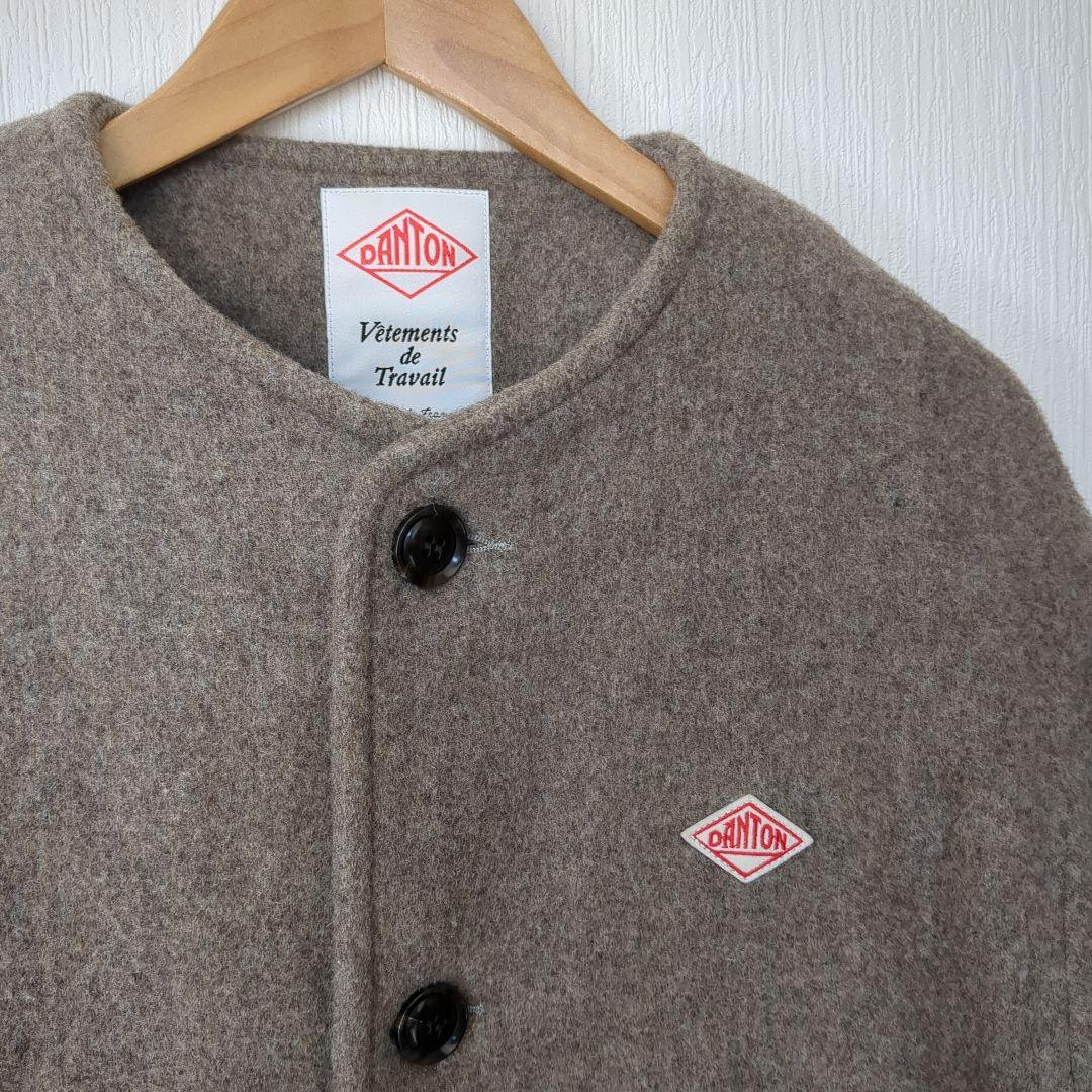 【DANTON】ライトパイル　ノーカラージャケット　ショートコート