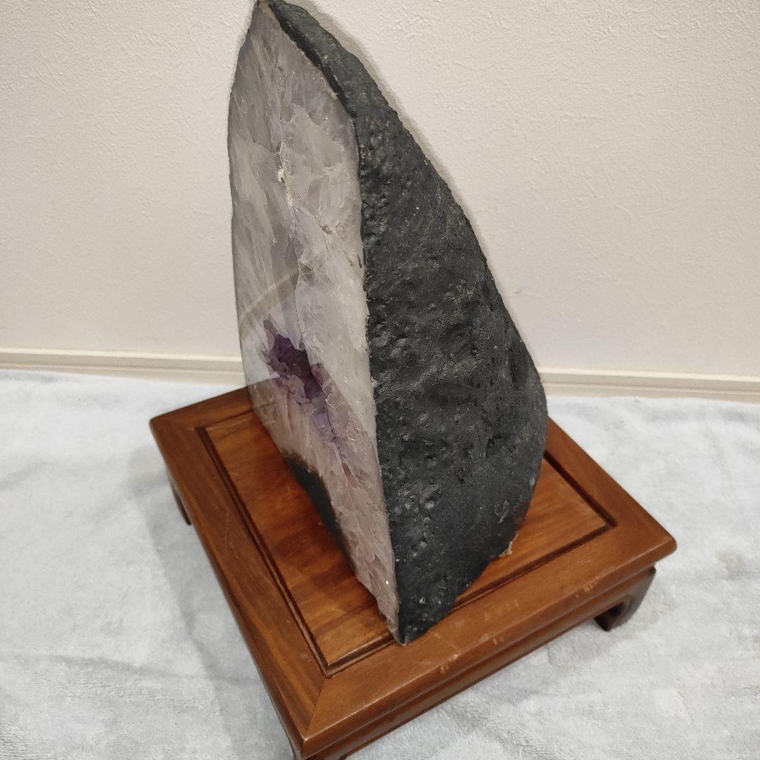 アメジストドーム　置物 木製台座付き