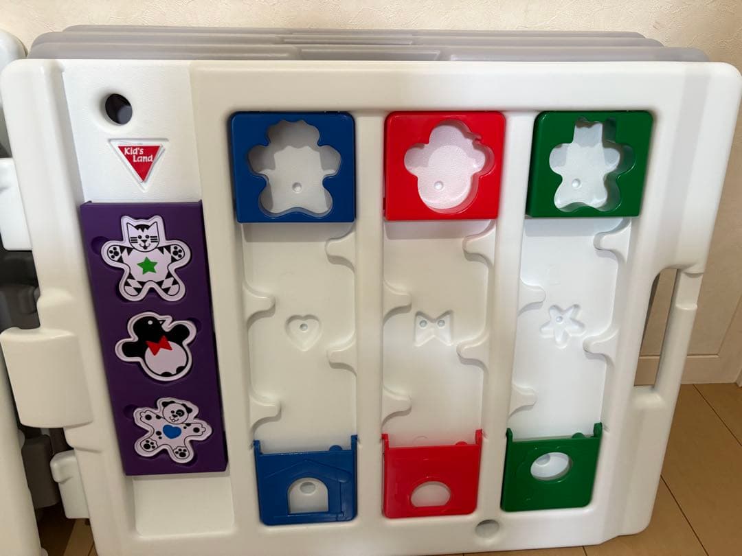 日本育児 ベビーサークル 8枚　ミュージカルキッズランドDXⅡ グレー&ホワイト