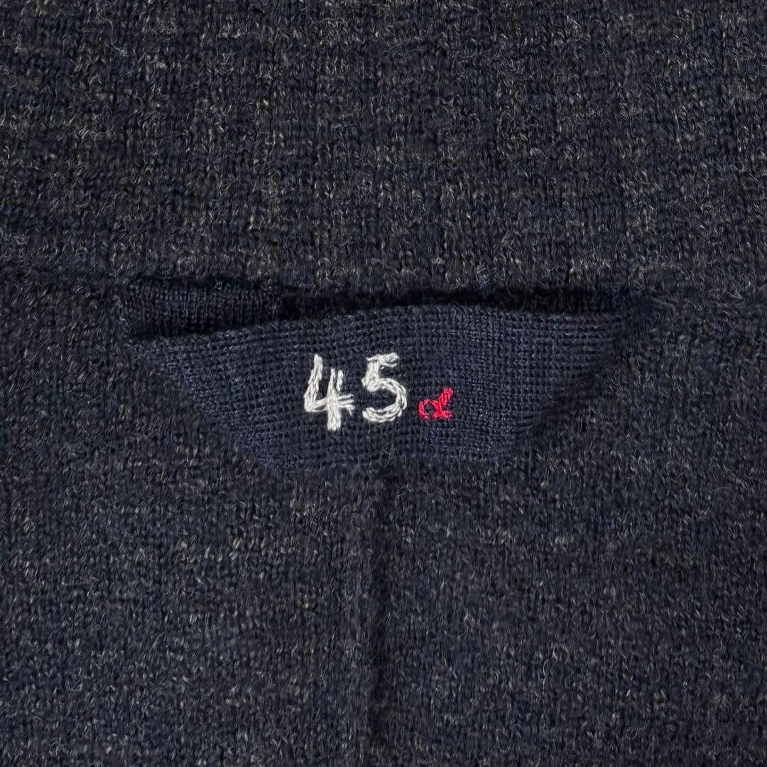 45R ウール ニットジャケット 2 チェック テーラード