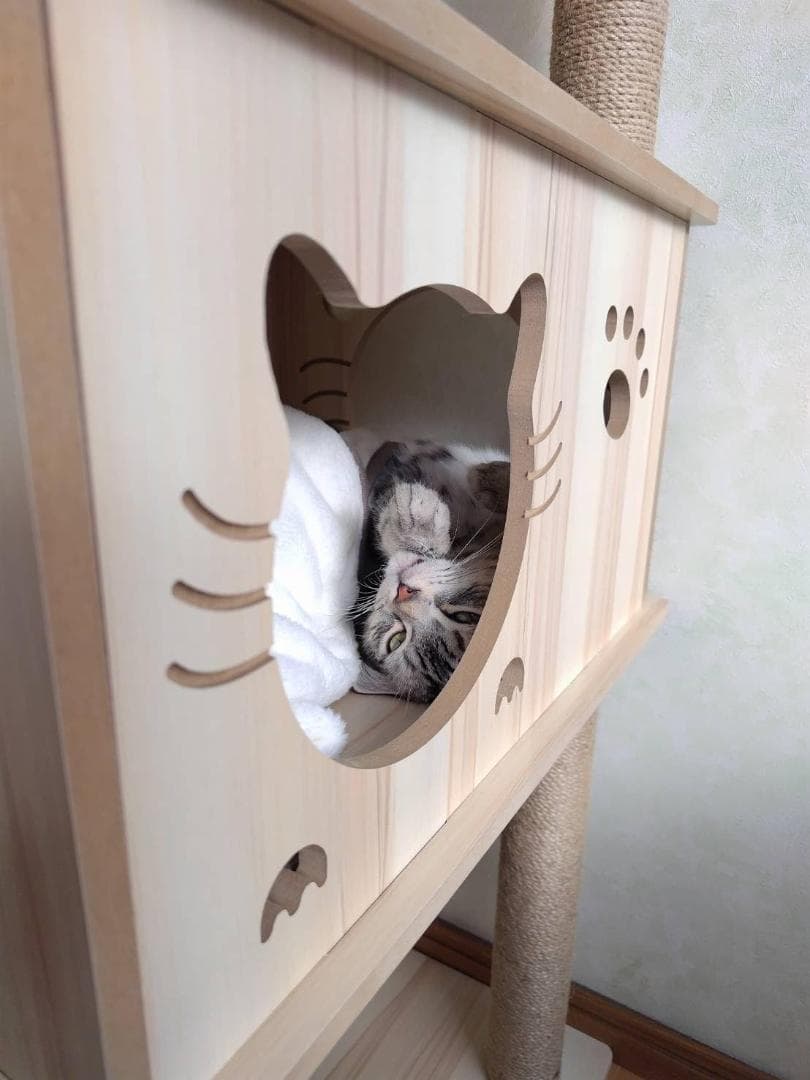 Yilucess 猫タワー キャットタワー 360°透明宇宙船 猫 爪とぎ ハp