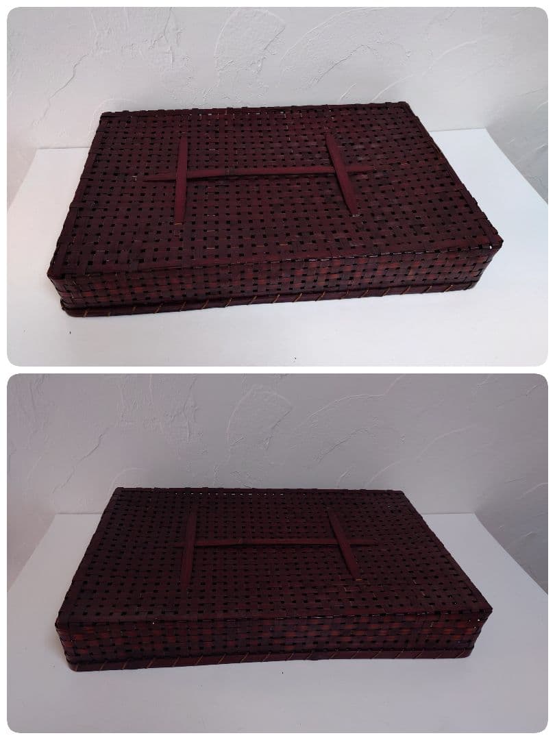 【2箱セット】昭和レトロ 竹カゴ 竹文箱 竹籠 竹箱 竹かご