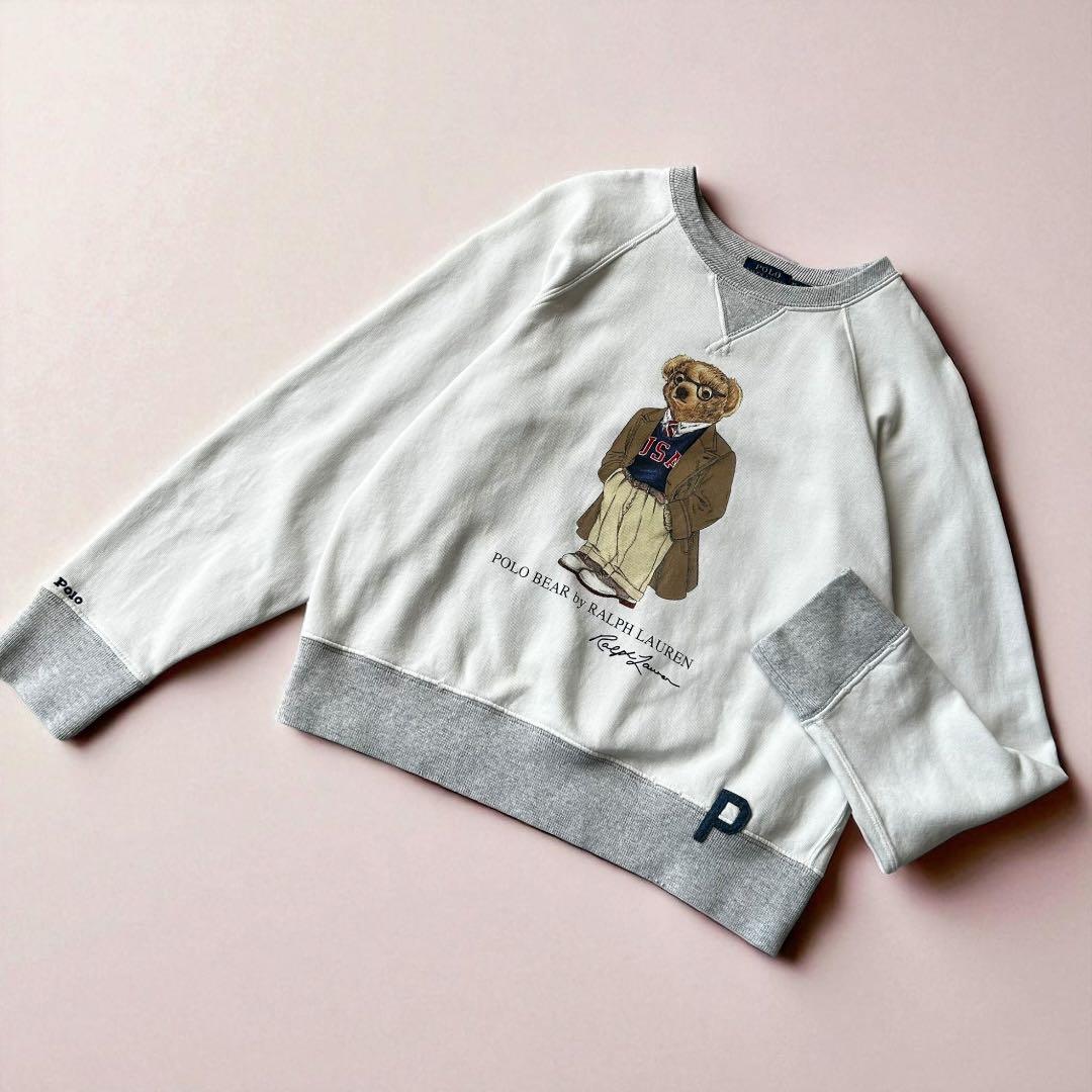 希少美品✨ポロ ラルフローレン　ポロベア スウェット トレーナー　ダメージ加工