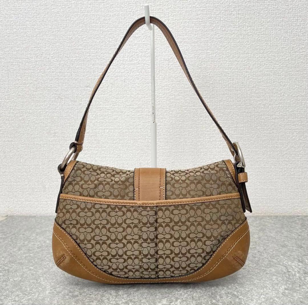 COACH ワンショルダーバッグ ミニシグネチ ヤーソーホーブラウン y2k