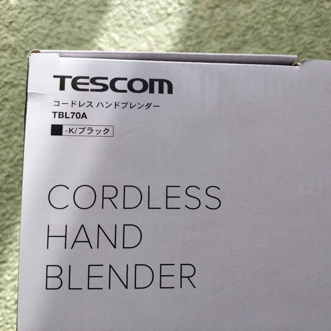 『期間限定値下』TESCOM コードレスハンドブレンダー TBL70A ブラック