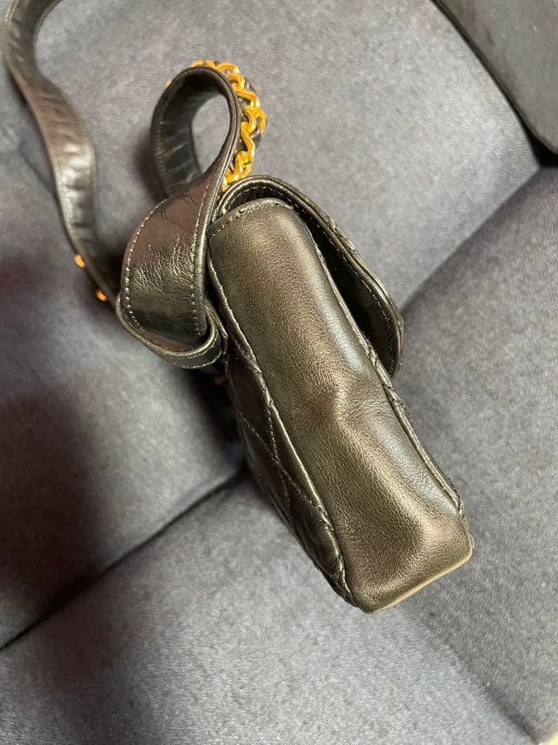 シャネルCHANEL ブラック ウエストポーチバッグ　ヴィンテージ