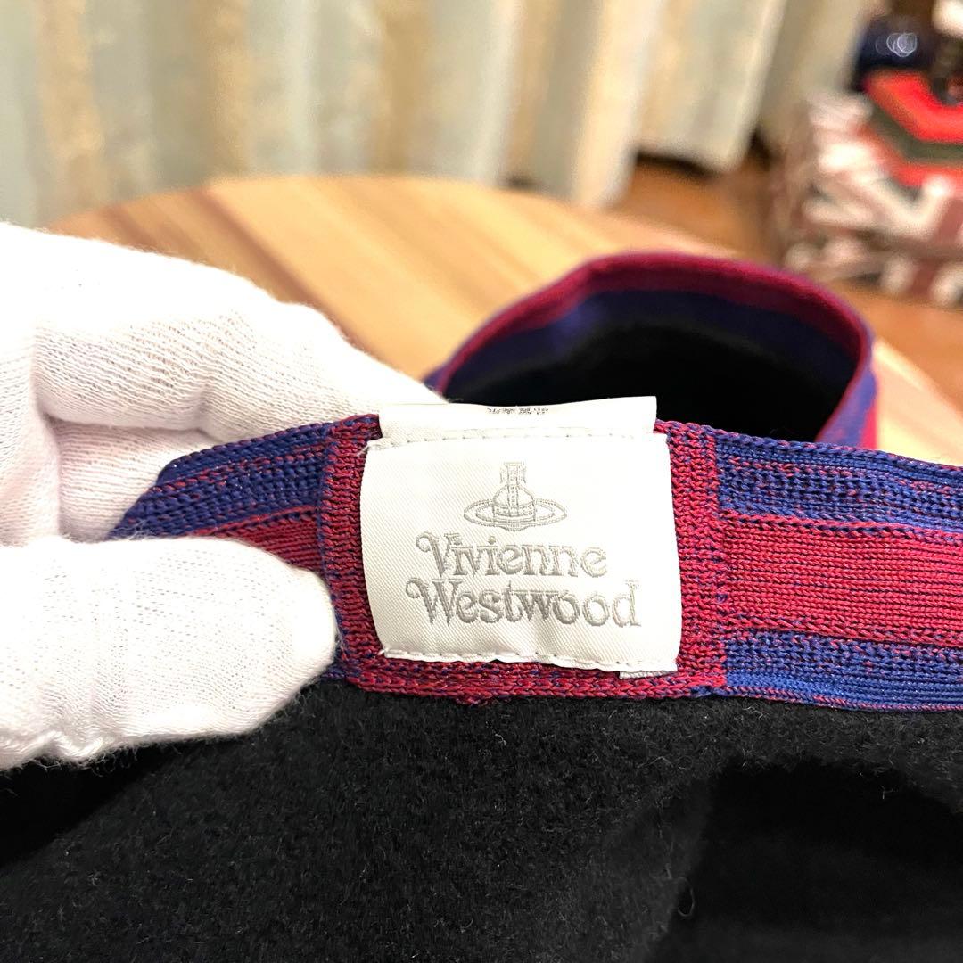 ✨希少✨良品✨ヴィヴィアンウエストウッド ベレー帽 ウール オーブ刺繍 ブラック