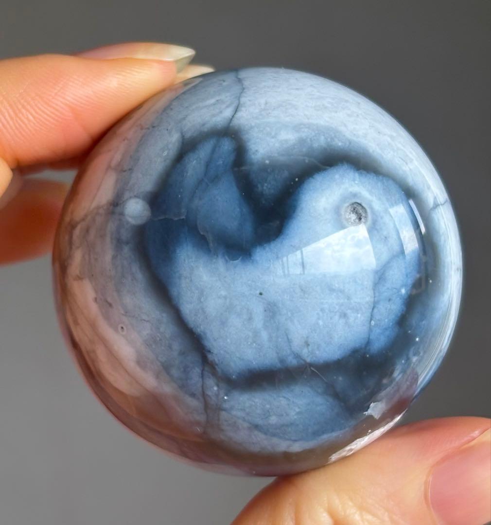 再入荷　レアカラー　高品質　ブルーピンク　ペトリファイドウッド　スフィア　珪化木