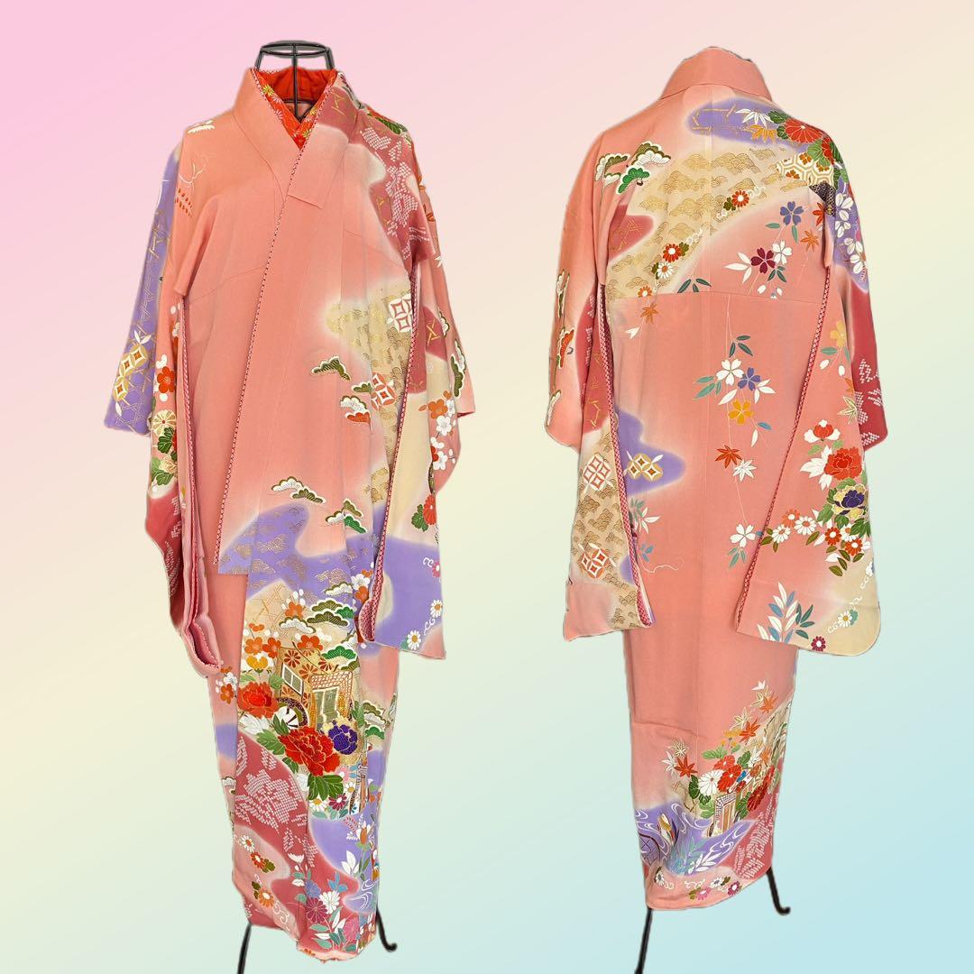 【★豪華刺繍★】七五三セット　七歳　振袖　ハーフ成人式　着物　襦袢　高島屋　正絹