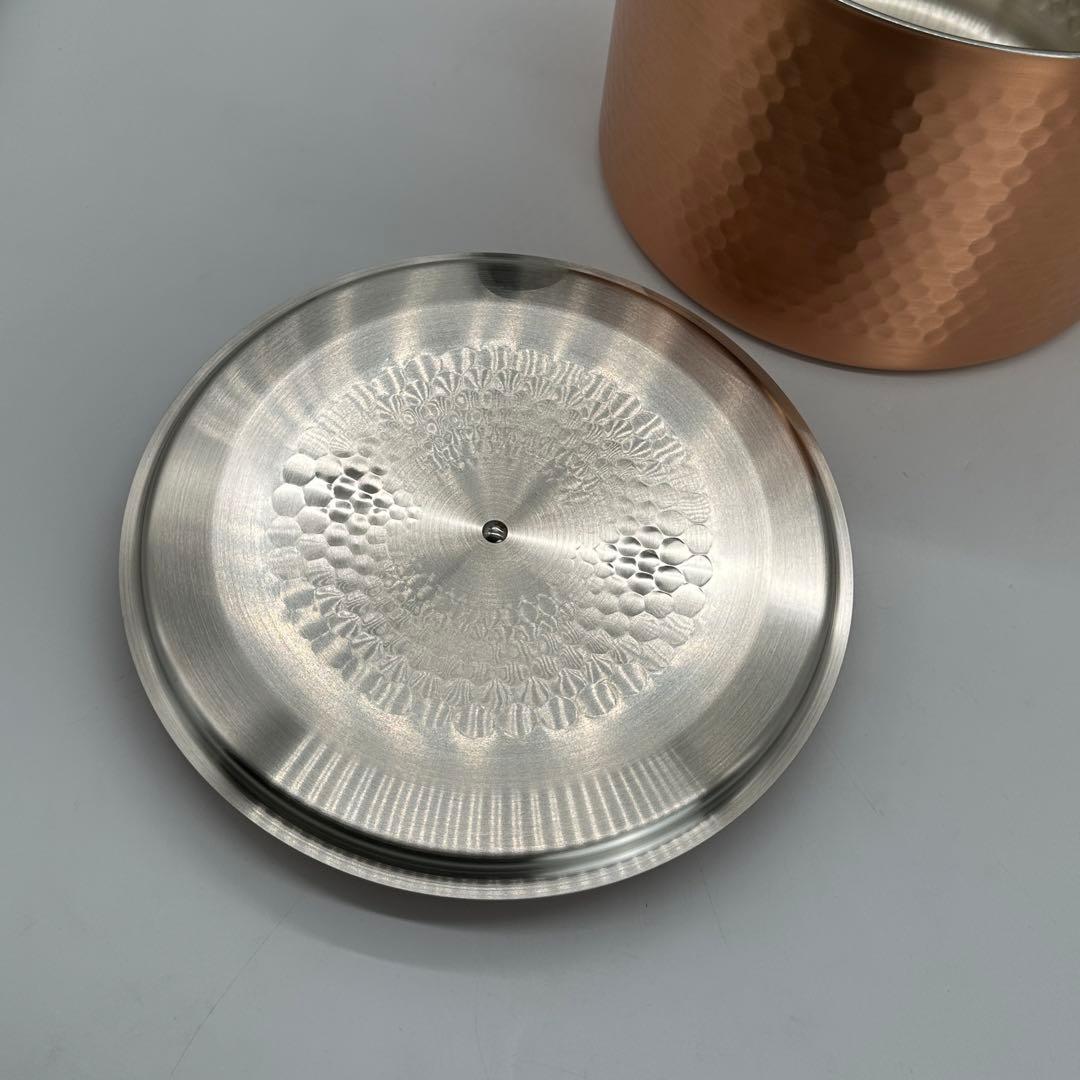 純銅 両手鍋 深型 24cm 蓋付き 鎚目 銅鍋 大容量 煮込み スープ 燕三条