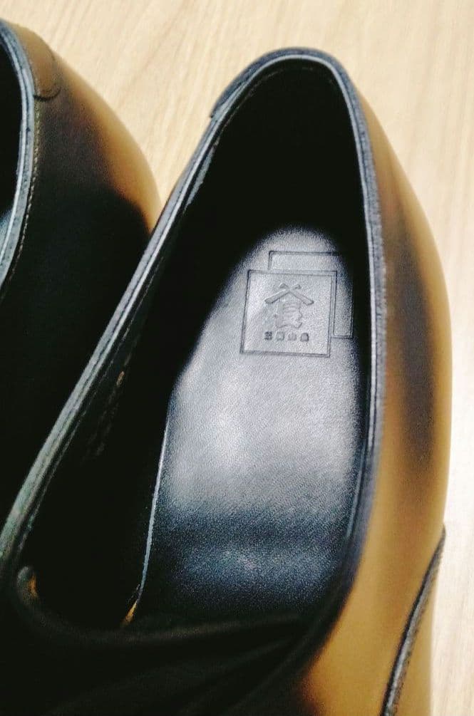 三陽山長　友二郎　レザーソール　ストレートチップ　室内試し履き程度