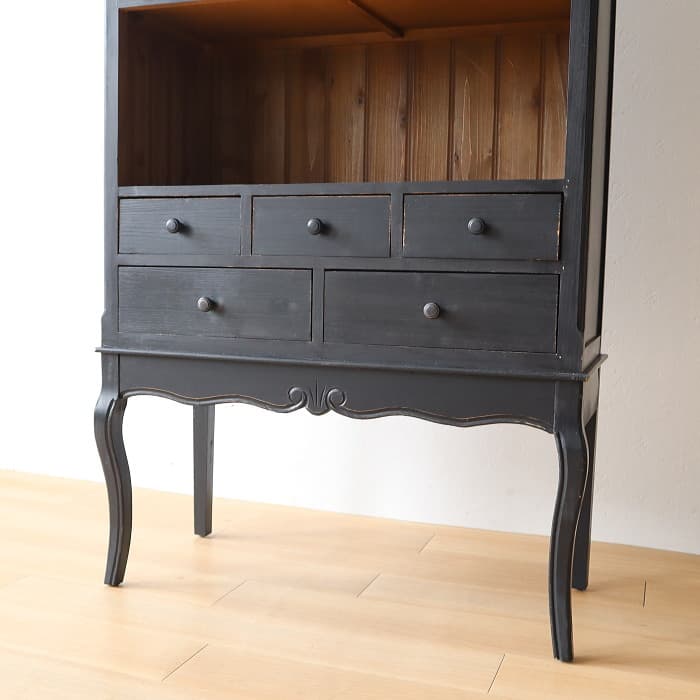 【blue gray】ブラック フレンチキャビネット