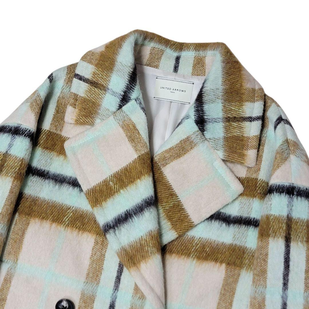定価7,5万 ほぼ未使用 ユナイテッドアローズ シャギーチェックショートコート