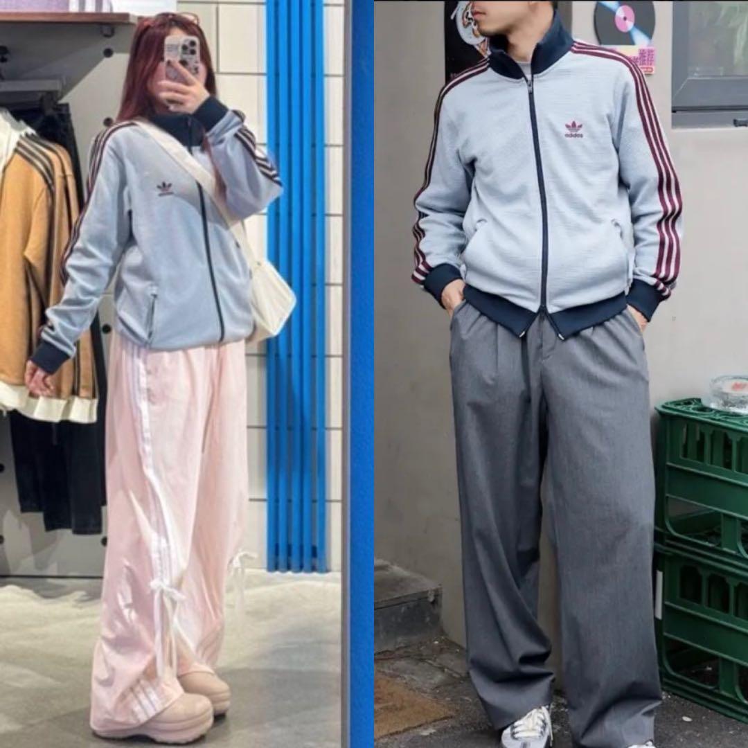 日本未発売カラーXL⭐️adidasアディカラー トラックトップ ワッフル グレー