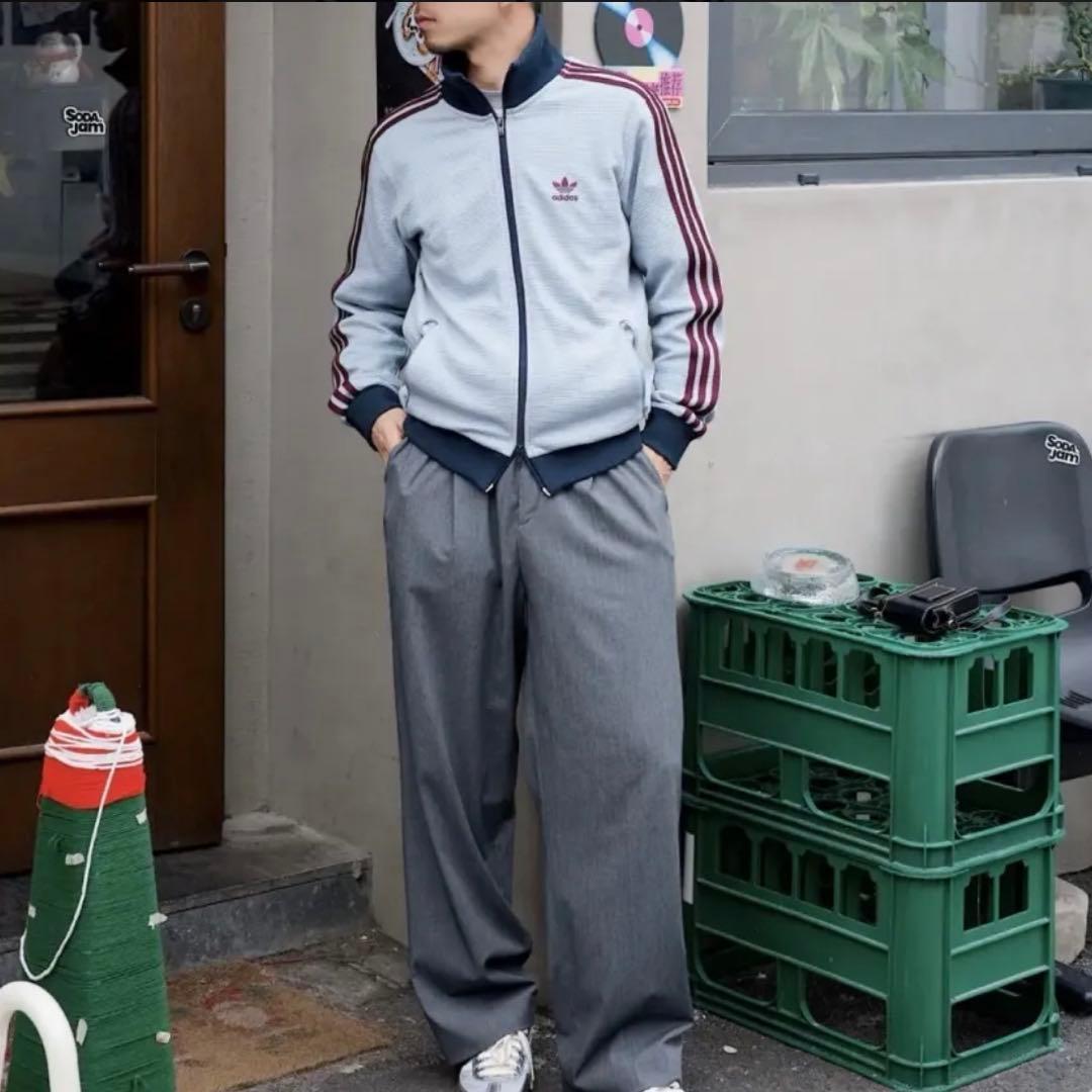 日本未発売カラーXL⭐️adidasアディカラー トラックトップ ワッフル グレー