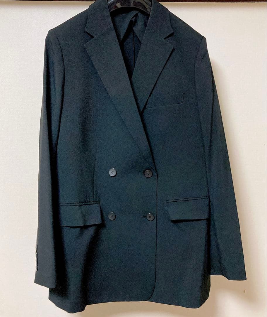 【Mサイズ】ユニクロC 感動ダブルジャケットリラックスフィット ブラック