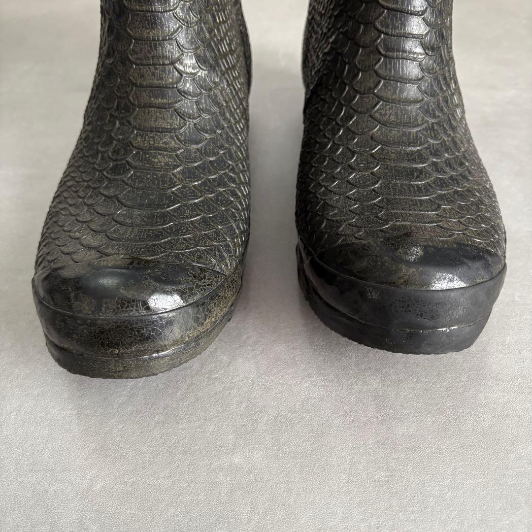 ハンター 希少 パイソン型押し レインブーツ 長靴 エキゾチック 【26cm】