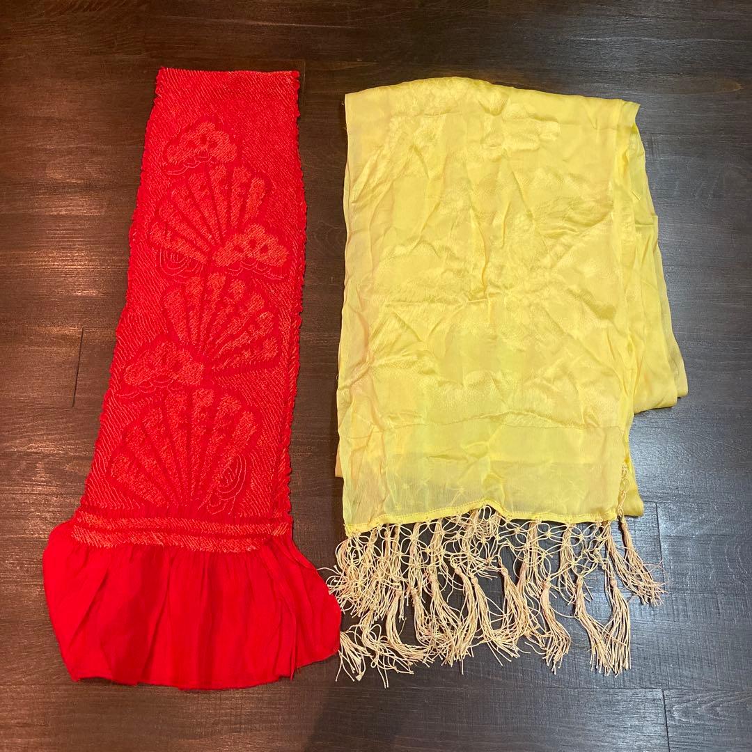 アンティーク 大正ロマン 七五三 七歳 着物 作り帯 小物一式 フルセット 蝶々