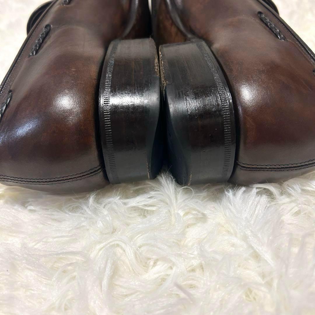 が*離様 三陽山長 鹿三郎 レザー タッセルローファー 7 25cm 革靴 ダー