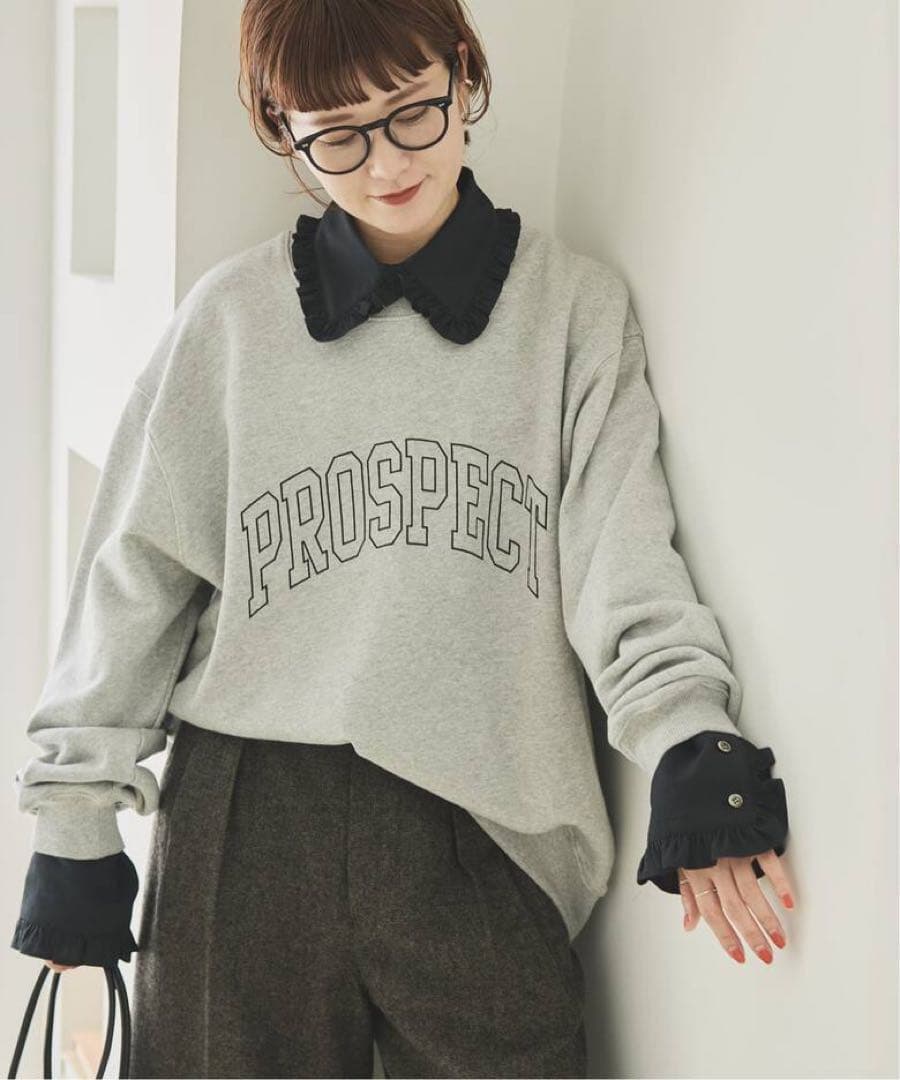 Spick and Span フリルカラーブラウス ブラック