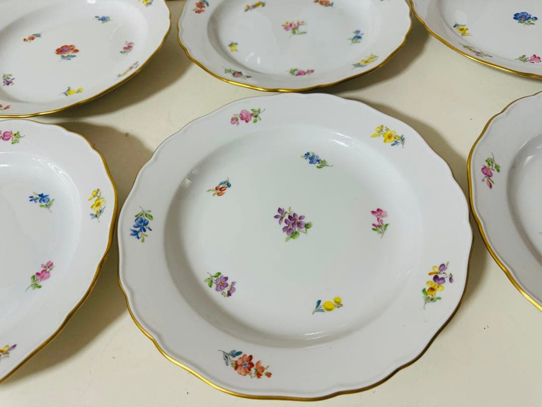 マイセン スキャタードフラワー 散らし小花 プレート 深皿 8枚