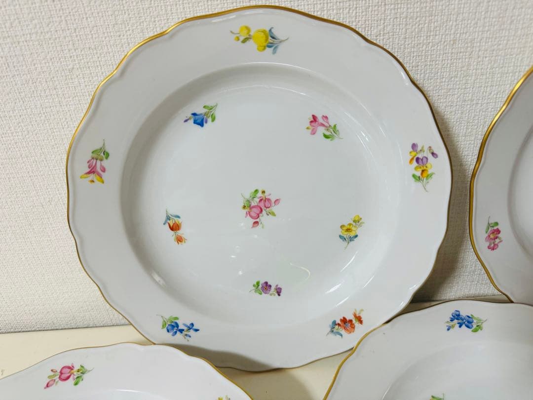 マイセン スキャタードフラワー 散らし小花 プレート 深皿 8枚