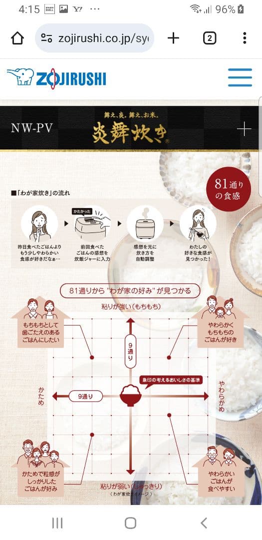 にーな 象印圧力IH炊飯器 炎舞炊き ハイエンドモデル 胡桃色 5.5合炊