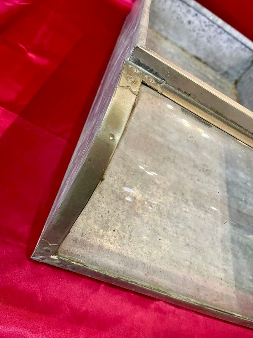 【アンティーク】昭和レトロ ブリキ ガラスショーケース スマートケース 駄菓子屋