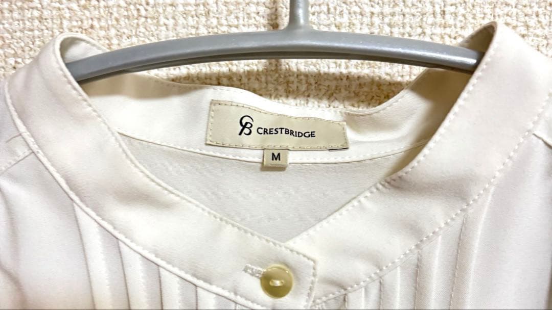 CRESTBRIDGE フレンチスリーブワンピース　ホワイトMサイズ